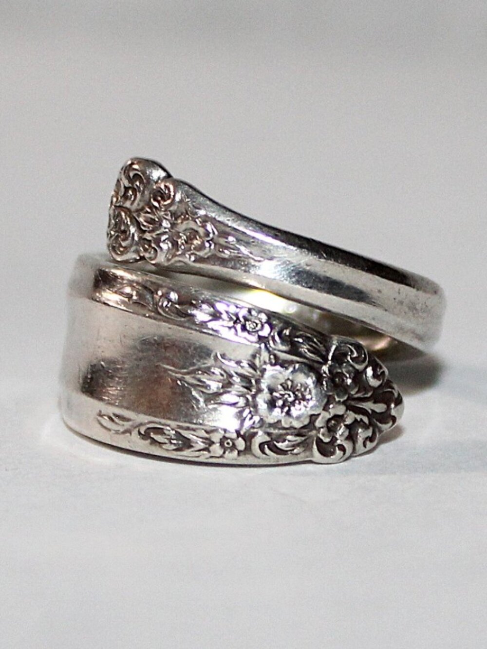 Vintage International Sterling Silver Flatware Bypass Ring